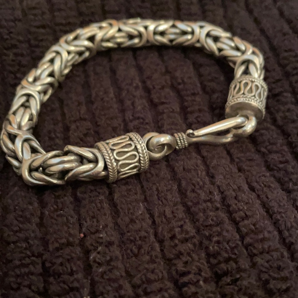 Sterling silver over metal bracelet